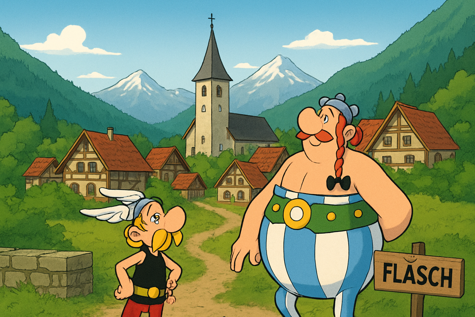 Asterix und Obelix in Fläsch